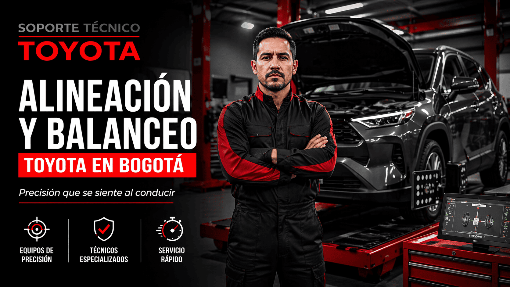 alineación y balanceo Toyota en Bogotá con técnico especializado